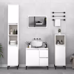 Cette armoire de salle de bain est un excellent choix pour votre salle de bain, la rendant bien rangée et organisée ! Matéria ...