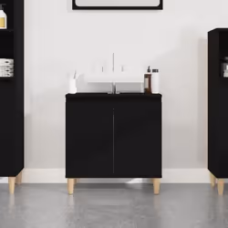 vidaXL Meuble d'évier noir 58x33x60 cm bois d'ingénierie