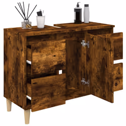 VidaXL 821273 miroir de salle de bain et armoire de rangement pour évier - Vue supplémentaire 4