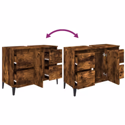 VidaXL 821281 miroir de salle de bain et armoire de rangement pour évier - Vue supplémentaire 8