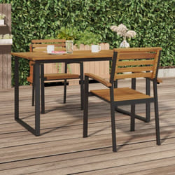 Vidaxl - Chaises de jardin empilables lot de 2 bois d'acacia et métal