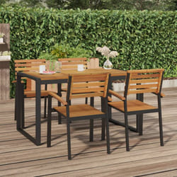 Vidaxl - Chaises de jardin empilables lot de 4 bois d'acacia et métal