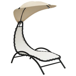 VidaXL 362705 chaise d'extérieur Linge Siège rembourré Polyester, Acier, Textile Crème