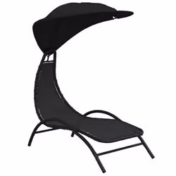 VidaXL 362706, Linge, Siège rembourré, Polyester, Acier, Textile, Noir, 110 kg, 800 mm