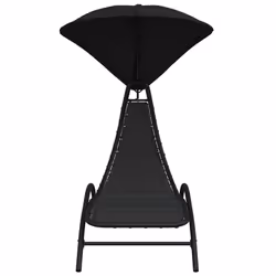 VidaXL 362706 chaise d'extérieur Linge Siège rembourré Polyester, Acier, Textile Noir