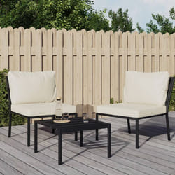Vidaxl - Chaises de jardin et coussins sable lot de 2 60x74x79 cm acier
