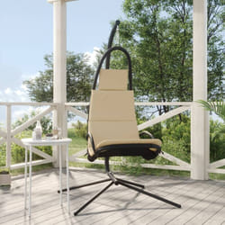 Vidaxl - Chaise balançoire de jardin et coussin crème tissu Oxford/acier