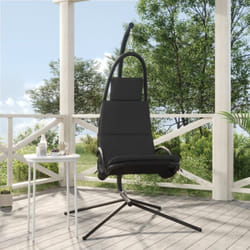 Chaise balançoire jardin coussin gris foncé tissu Oxford/acier - Vidaxl