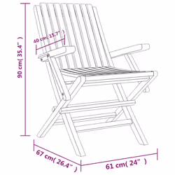 VidaXL 362758 chaise d'extérieur Terrace Teck - Vue supplémentaire 8