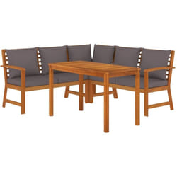 Vidaxl - Ensemble à manger de jardin 4 pcs coussins Bois acacia