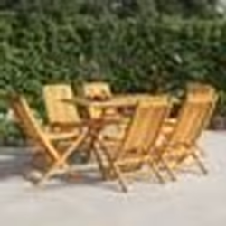 vidaXL Ensemble à manger de jardin 7 pcs Bois de teck solide