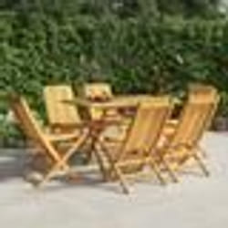 vidaXL Ensemble à manger de jardin 7 pcs Bois de teck solide