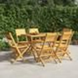 vidaXL Ensemble à manger de jardin 7 pcs Bois de teck solide