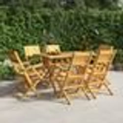 vidaXL Ensemble à manger de jardin 7 pcs Bois de teck solide