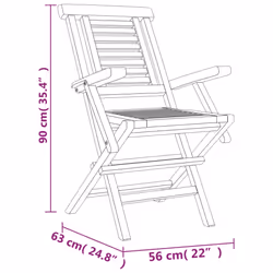 VidaXL 3155049 chaise d'extérieur Terrace Teck - Vue supplémentaire 5