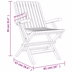 VidaXL 3155055 chaise d'extérieur Terrace Teck - Vue supplémentaire 5