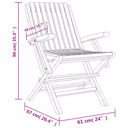VidaXL 3155057 chaise d'extérieur Terrace Teck - Vue supplémentaire 5