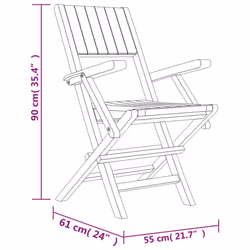 VidaXL 3155062 chaise d'extérieur Terrace Teck - Vue supplémentaire 5