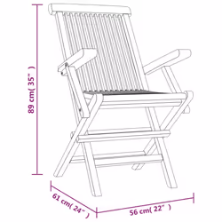 VidaXL 3155072 chaise d'extérieur Terrace Teck Gris - Vue supplémentaire 5