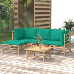 Vidaxl - Salon de jardin 5 pcs avec coussins vert bambou