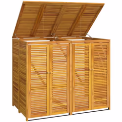 Description générale Ce double abri à poubelle en bois permet de garder la poubelle de votre jardin à l'abri des regards et d ...