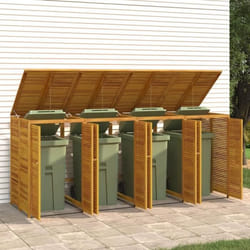 vidaXL Abri à poubelle quadruple 280x89x117 cm bois massif d'acacia