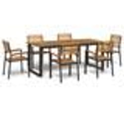 vidaXL Ensemble à manger de jardin 7 pcs bois d'acacia solide et métal