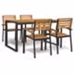 vidaXL Ensemble à manger de jardin 5 pcs bois d'acacia massif et métal