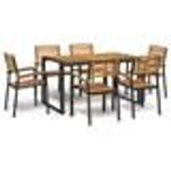 vidaXL Ensemble à manger de jardin 7 pcs bois d'acacia solide et métal