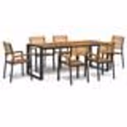 vidaXL Ensemble à manger de jardin 7 pcs bois d'acacia solide et métal