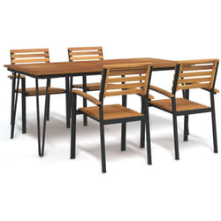Ensemble à manger de jardin 5 pcs bois d'acacia massif et métal Vidaxl