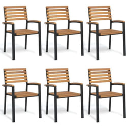 Vidaxl - Chaises de jardin empilables lot de 6 bois d'acacia et métal