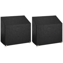 Housses de banc de jardin 2 pcs 8 œillets 130x70x70/88 cm pe