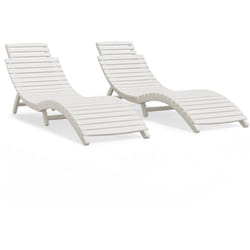 Vidaxl - Chaises longues lot de 2 blanc 184x55x64 cm bois massif acacia