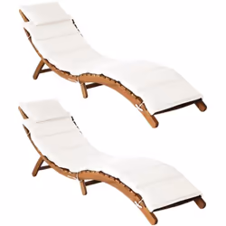 Avec ces chaises longues en bois, vous aurez toujours un endroit confortable pour vous détendre sur votre terrasse ou dans vo ...