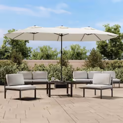 vidaXL Parasol à double tête blanc sable 449x265 cm