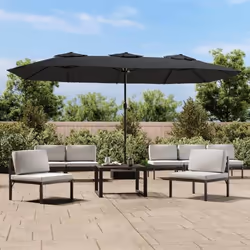 vidaXL Parasol à double tête anthracite 449x265 cm