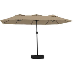 Parasol à double tête taupe 449x245 cm Vidaxl