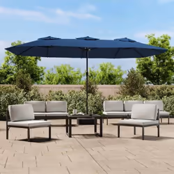 vidaXL Parasol de jardin à double tête bleu azuré 449x265 cm