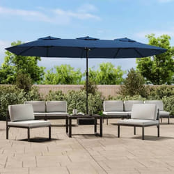 vidaXL Parasol de jardin à double tête bleu azuré 449x265 cm