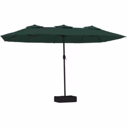Cet élégant parasol de jardin à deux têtes avec LED est un choix parfait pour créer de l'ombre et vous protéger des rayons UV ...