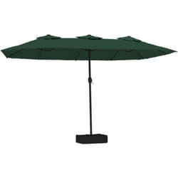 Parasol de jardin à double tête avec led vert 449x265 cm Vidaxl