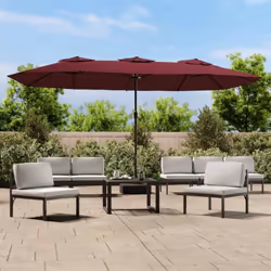 Cet élégant parasol de jardin à deux têtes avec LED est un choix parfait pour créer de l'ombre et vous protéger des rayons UV ...