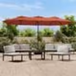vidaXL Parasol de jardin à double tête avec LED terre cuite 449x265 cm