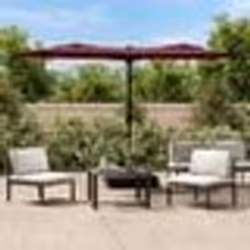 vidaXL Parasol de jardin à double tête rouge bordeaux 316x145 cm
