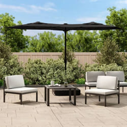 Parasol de jardin à double tête noir 316x240 cm Vidaxl