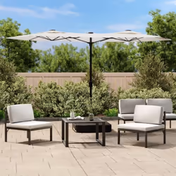 Cet élégant parasol à deux têtes avec LED est un choix parfait pour créer de l'ombre et vous protéger des rayons UV nocifs. M ...