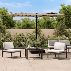 Cet élégant parasol à deux têtes avec LED est un choix parfait pour créer de l'ombre et vous protéger des rayons UV nocifs. M ...