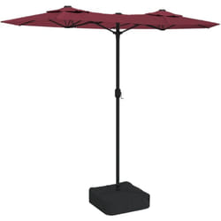 Parasol à double tête avec led rouge bordeaux 316x240 cm