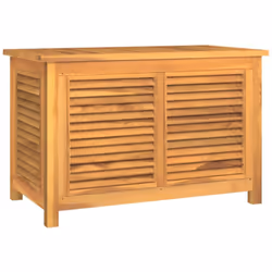 Cette boîte de rangement en bois de jardin avec des lamelles spéciales dégage un charme rustique et se veut un complément idé ...